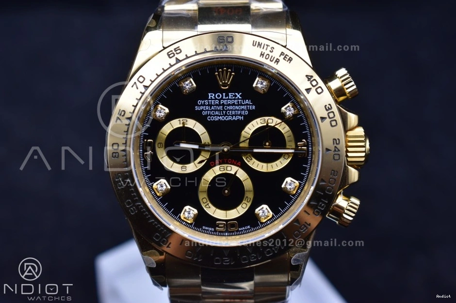 1:1 Bracelet QF Dial Edition 116508 Black Best Daytona on Diamonds YG V2 SH4130 1122